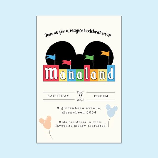 Disneyland Invitation