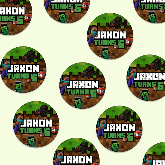 Minecraft Party Stickers