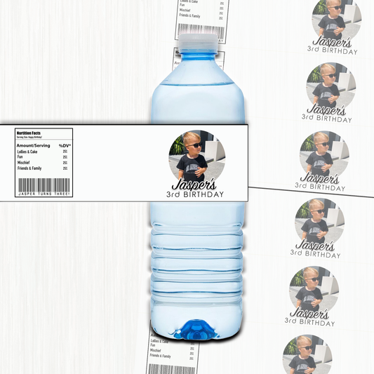 Photo-style Round Water Bottle Labels