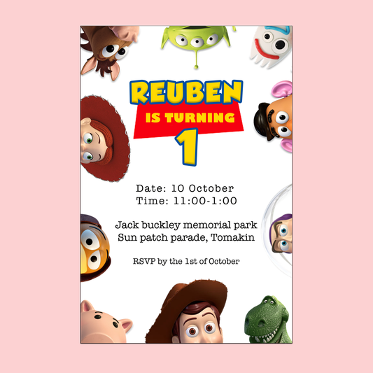 Toy story Invitation